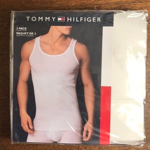 7 new white tank tops. Hanes and Tommy Hilfiger